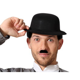 Sombrero bombín flocado negro hombre adulto