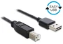 DeLOCK Cable USB 2.0 A a B de 1 m, Negro