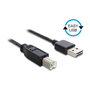 Delock Cable USB 2.0 Tipo A a Tipo B, 1 m, Negro