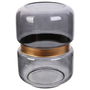 Home Deco Factory Jarrón Gris-Dorado de Vidrio para Decoración, Altura 20,5 cm