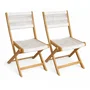 AWANA Juego de 2 Sillas Plegables de Jardín - Madera de Acacia con Certificación FSC - Cuerda Trenzada - 52 x 48 x 85 cm