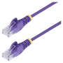 StarTech.com Cable de Red Ethernet CAT6 Slim Púrpura 3m RJ45 Snagless 28AWG PoE++ 100W