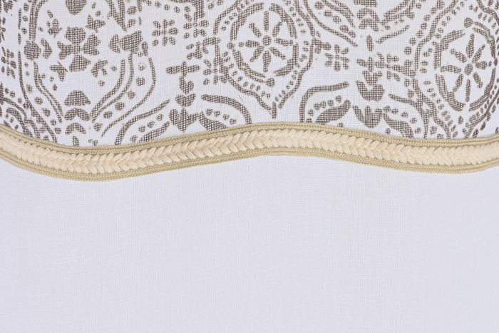 DKD Home Decor Nature23 Cortina Cottage Blanco Marron 260 x 260 x 140 cm (2 Unidades) Algodon Polyester