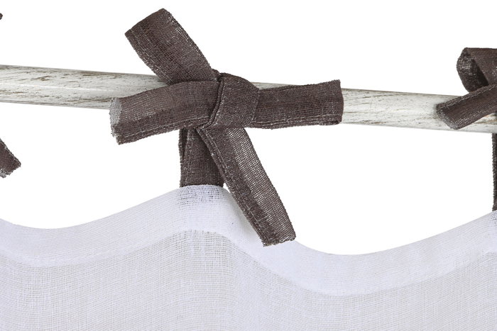 DKD Home Decor Cortina de Algodón Impresa 140x260x260 cm Blanco y Marrón