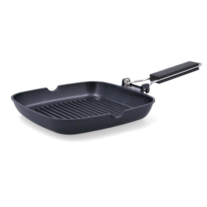 Asador Cuadrado Aluminio Fundido Ebano Quid 28 cm