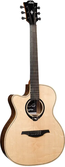 LAG Guitarra Acústica Auditorium Hyvibe H2 30 A/E Cutaway para Zurdos