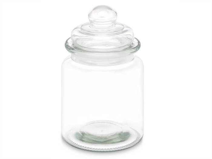 Vivalto Tarro Redondo Liso Tapa Cristal 250 ml Vidrio Transparente 8 x 13 x 8 cm (Set de 24)