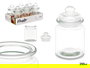 Vivalto Tarro Redondo Liso Tapa Cristal 250 ml Vidrio Transparente 8 x 13 x 8 cm (Set de 24)