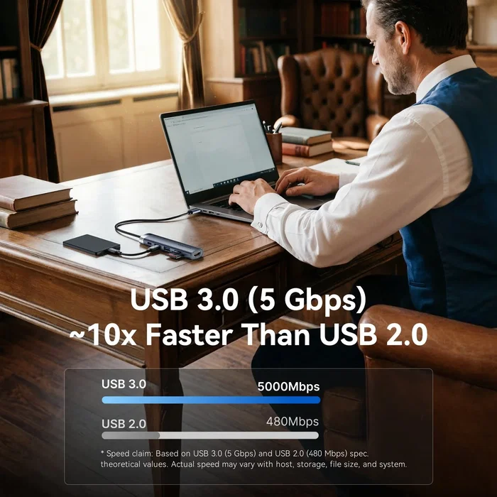 Vention Docking Station 6 en 1 USB-C THJHB Gris Vention Docking Station 6 en 1 USB-C THJHB Gris