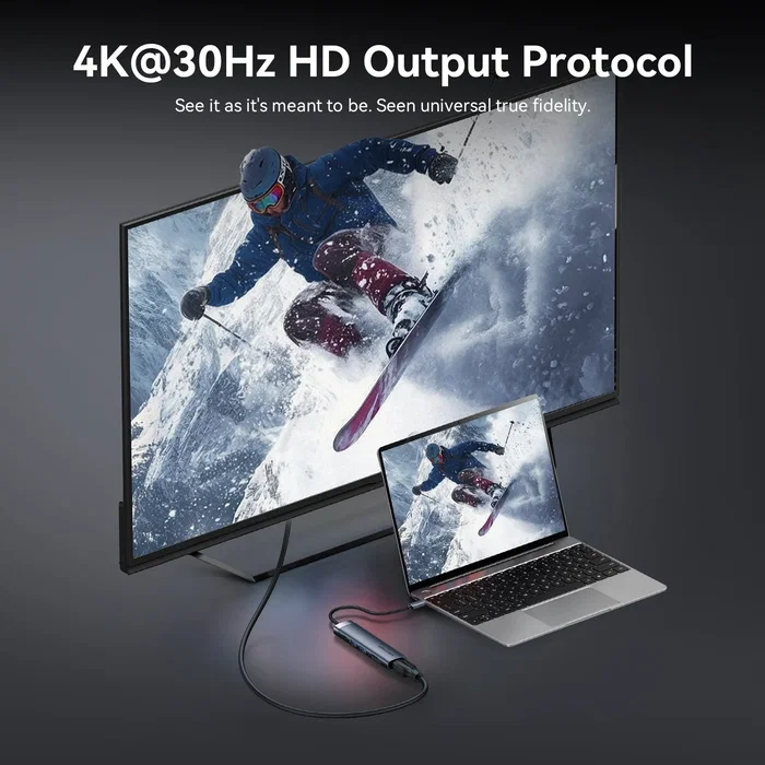 Vention Docking Station 6 en 1 USB-C THJHB Gris Vention Docking Station 6 en 1 USB-C THJHB Gris