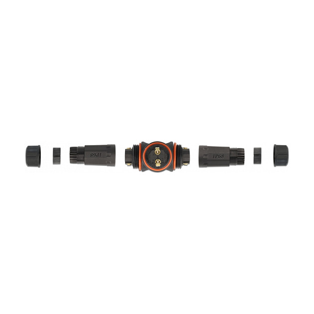 DeLOCK Conector de cable en forma de T para exteriores 2 pines IP68 negro