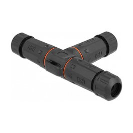 DeLOCK Conector de cable en forma de T para exteriores 2 pines IP68 negro