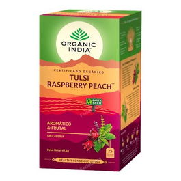 Organic India Infusión Tulsi Frambuesa Melocotón Ayurvedica 25 Bolsitas