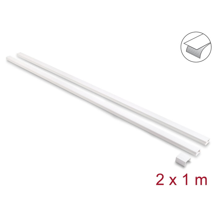 DeLOCK 22086 Canaletas autoadhesivas con tapa deslizante 24 x 14 mm - Pack de 2 unidades DeLOCK 22086 Canaletas autoadhesivas con tapa deslizante 24 x 14 mm - Pack de 2 unidades
