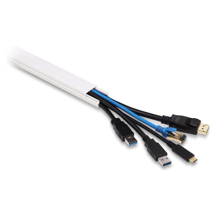 DeLOCK 22086 Canaletas autoadhesivas con tapa deslizante 24 x 14 mm - Pack de 2 unidades