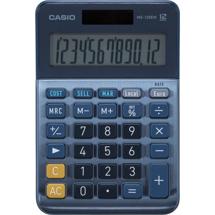 Casio MS-120EM Calculadora de Sobremesa 12 Dígitos Azul Casio MS-120EM Calculadora de Sobremesa 12 Dígitos Azul