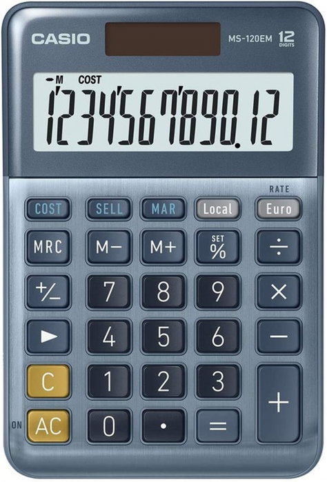 Casio MS-120EM Calculadora de Sobremesa 12 Dígitos Azul