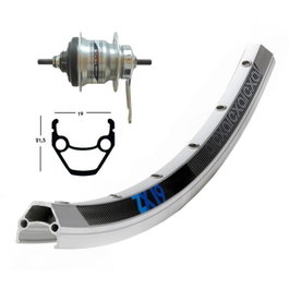 Exal Llanta 28x1.75 Aluminio Plata ETRTO 622-19 36H Trasera Freno Contrapedal