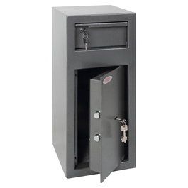 Phoenix SS0992KD Caja Fuerte de Superficie para Dinero, 250 x 250 x 600 mm, Gris, Cerradura de Llave, 17 kg