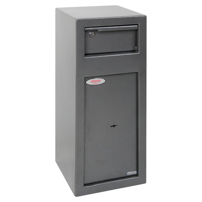 Phoenix SS0992KD Caja Fuerte de Superficie para Dinero, 250 x 250 x 600 mm, Gris, Cerradura de Llave, 17 kg