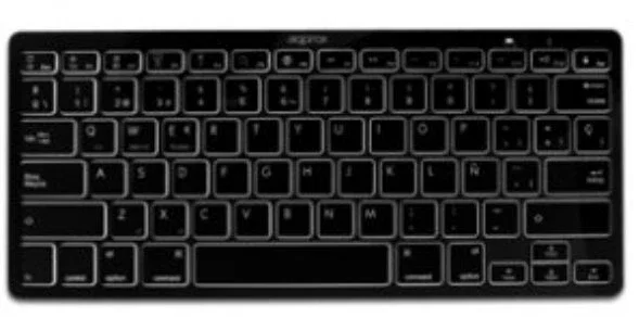 Approx APPKBBT02B Teclado Bluetooth 3.0 Universal Ultrafino Negro QWERTY Español para Windows, Mac y Android