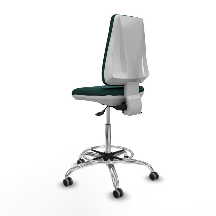 PIQUERAS Y CRESPO Taburete Elche blanco AS con tapizado azul marino