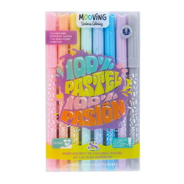 MOOVING Rotuladores Colores Pastel Estuche de 8