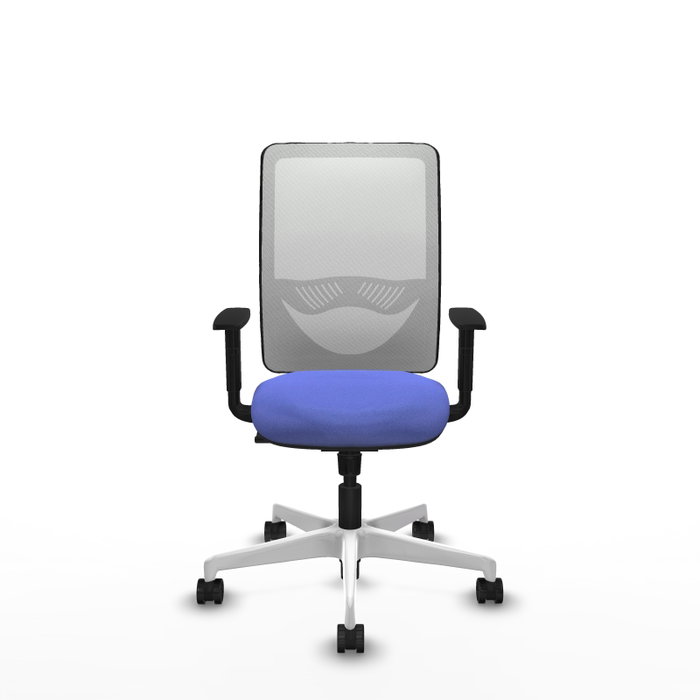 PIQUERAS Y CRESPO Silla de oficina Zulema con mecanismo Sincro, Azul claro y Blanco