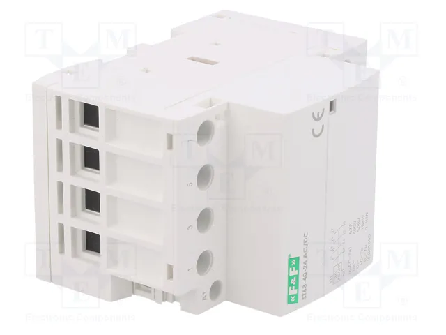 F&F Contactor de Instalación Modular 4-Polar 63A 24VAC/24VDC NO x4