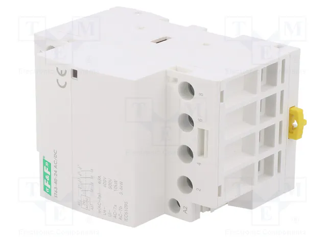 F&F Contactor de Instalación Modular 4-Polar 63A 24VAC/24VDC NO x4