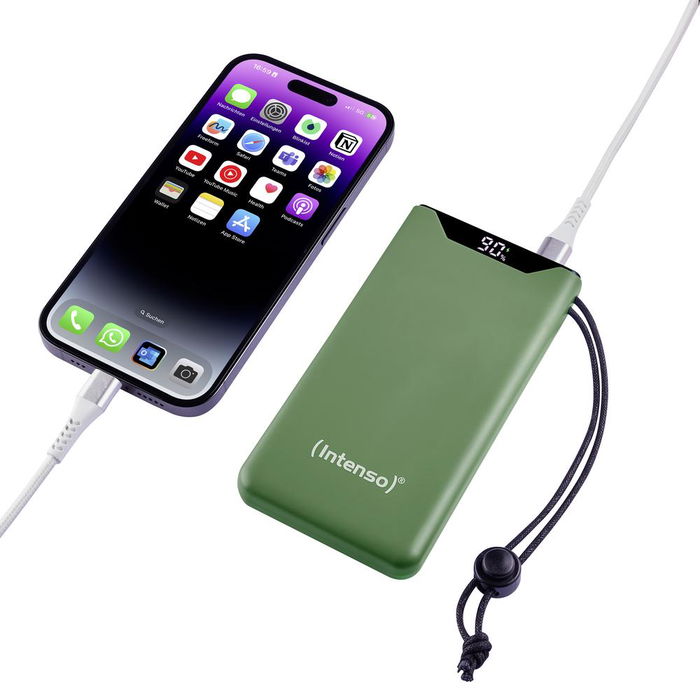 Intenso F10000 Power Bank 10000 mAh Verde Carga Rápida Power Delivery 20W Quick Charge 3.0 USB-C