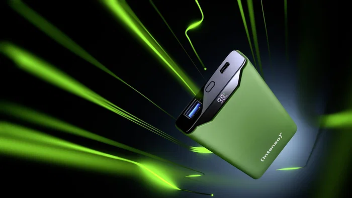 Intenso Batería Externa Powerbank 10000 mAh USB-C Power Delivery Quick Charge 3.0 20W Pantalla LCD Verde Modelo 7332037