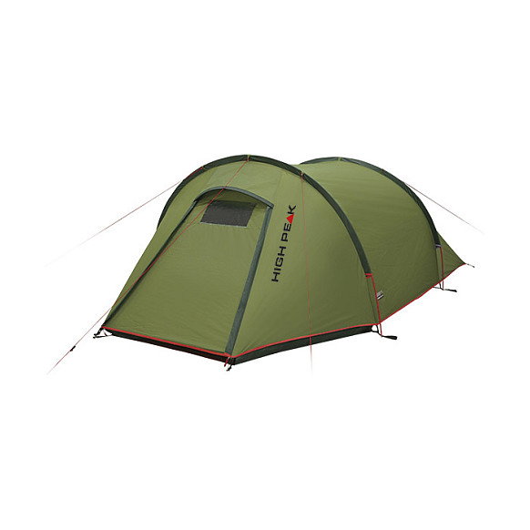 High Peak Tunnelzelt Kite 3 Tienda tipo túnel 3 personas, gris/rojo, Campamento, Impermeable