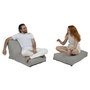 Atelier Del Sofa Pouf Sofá Cama Fume para Jardín, Puff Exterior Impermeable de Poliéster Reciclado, 180 cm