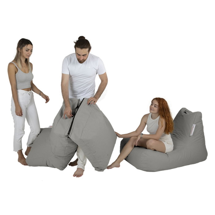 Atelier Del Sofa Pouf Sofá Cama Fume para Jardín, Puff Exterior Impermeable de Poliéster Reciclado, 180 cm