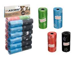 MASCOW Set 24 Rollos 15 Bolsas Higienicas Surtidas 14x24x5 cm (Set de 12)