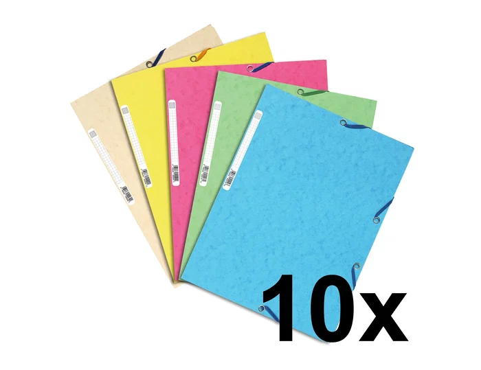 Exacompta Carpeta de goma con 3 solapas, cartulina ilustrada colores pastel, DIN A4, Surtidos
