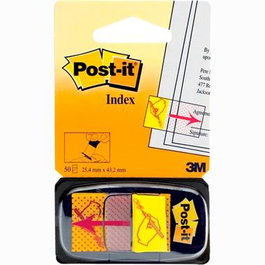 Post-It Dispensador Index 680 Simbolo Firma 1x50 Amarillo -12U-