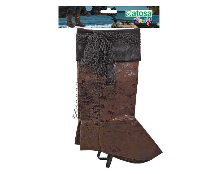 Cubrebotas Marrón Estilo Vintage para Trajes de Vaquero, Pirata, Templario o Medieval