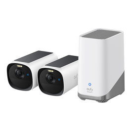 EUFY E40 2-Cam Kit (HomeBase S380) - Kit de Cámaras de Seguridad para Exterior, Inalámbrico y Cableado, 2 Cámaras