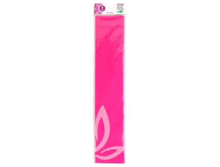 Liderpapel Papel crespon rosa fluorescente 50 cm x 2,5 m 34g/m2
