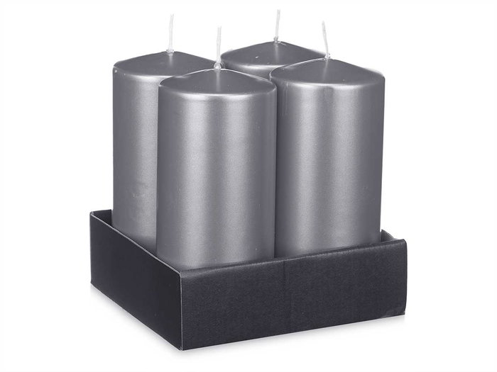 Acorde Vela Taco Plata Ancha 20 cm (9x9x20 cm) Cera (Set de 8)