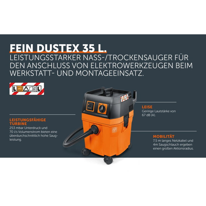 Fein DUSTEX 35L Set Aspirador Industrial de 35 Litros Fein DUSTEX 35L Set Aspirador Industrial de 35 Litros