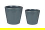 Ibergarden Set 2 Macetas Cónicas de Cerámica Antracita 22 cm y 28 cm