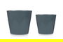 Ibergarden Set 2 Macetas Cónicas de Cerámica Antracita 22 cm y 28 cm