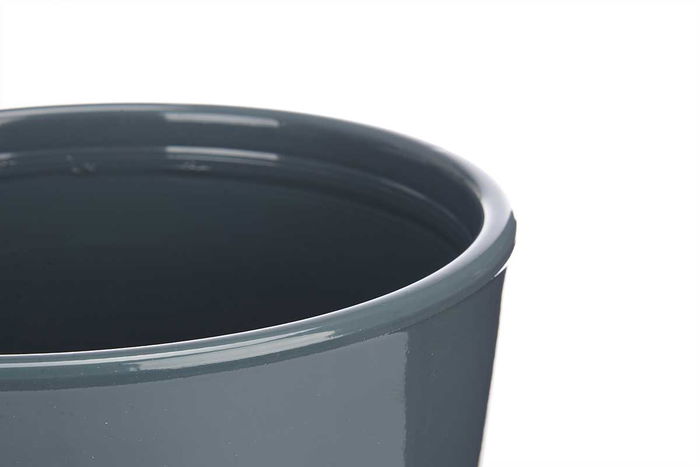 Ibergarden Set 2 Macetas Cónicas de Cerámica Antracita 22 cm y 28 cm