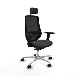 PIQUERAS Y CRESPO Silla de oficina Mardos con mecanismo Sincro/Traslack, Gris oscuro y Negro