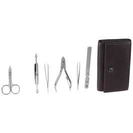 Zwilling Set de manicura y pedicura de 7 piezas con estuche de cuero
