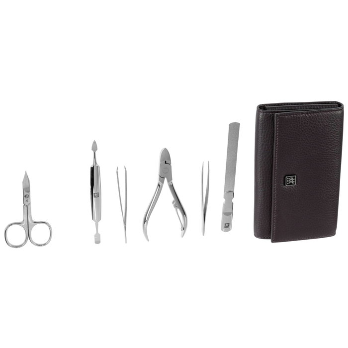 Zwilling Set de manicura y pedicura de 7 piezas con estuche de cuero Zwilling Set de manicura y pedicura de 7 piezas con estuche de cuero