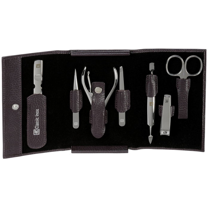 Zwilling Set de manicura y pedicura de 7 piezas con estuche de cuero Zwilling Set de manicura y pedicura de 7 piezas con estuche de cuero